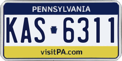 PA license plate KAS6311