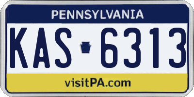PA license plate KAS6313