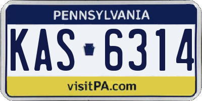 PA license plate KAS6314
