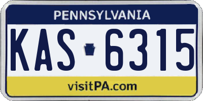 PA license plate KAS6315