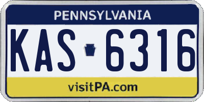 PA license plate KAS6316