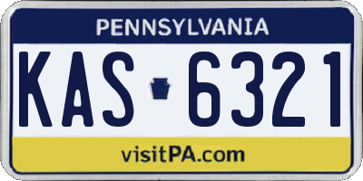 PA license plate KAS6321