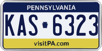 PA license plate KAS6323