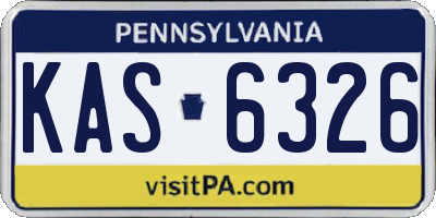 PA license plate KAS6326