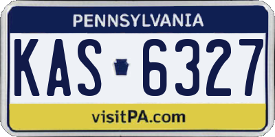 PA license plate KAS6327