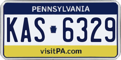 PA license plate KAS6329
