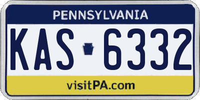 PA license plate KAS6332