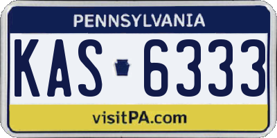 PA license plate KAS6333