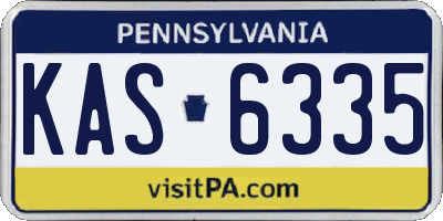 PA license plate KAS6335