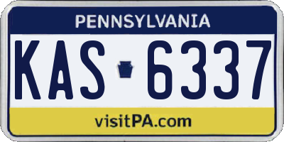 PA license plate KAS6337