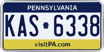 PA license plate KAS6338