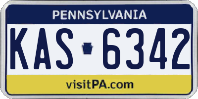 PA license plate KAS6342