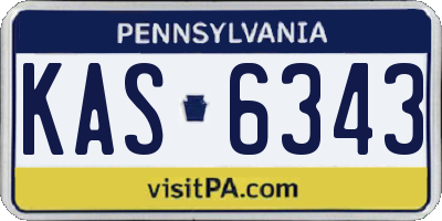PA license plate KAS6343