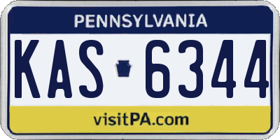 PA license plate KAS6344
