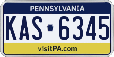 PA license plate KAS6345