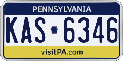 PA license plate KAS6346