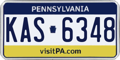 PA license plate KAS6348