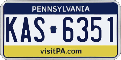 PA license plate KAS6351