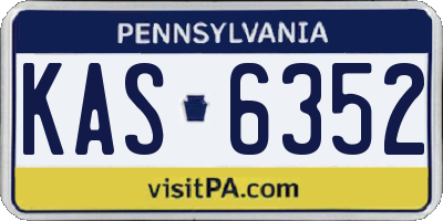 PA license plate KAS6352