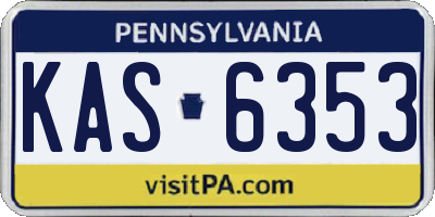 PA license plate KAS6353
