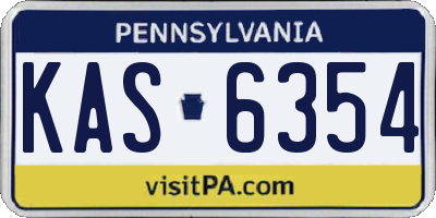 PA license plate KAS6354
