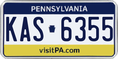 PA license plate KAS6355
