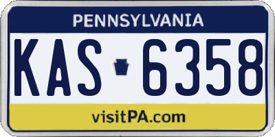 PA license plate KAS6358