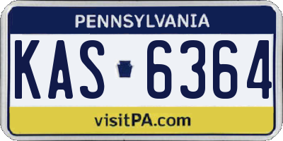 PA license plate KAS6364