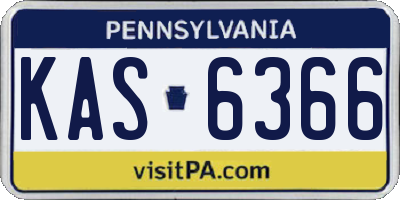 PA license plate KAS6366
