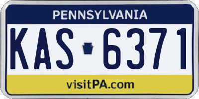 PA license plate KAS6371