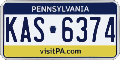 PA license plate KAS6374