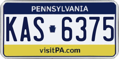 PA license plate KAS6375