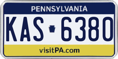 PA license plate KAS6380