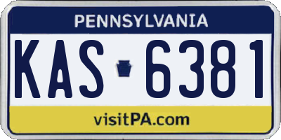 PA license plate KAS6381