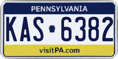 PA license plate KAS6382