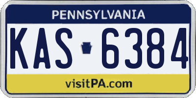 PA license plate KAS6384