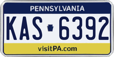 PA license plate KAS6392