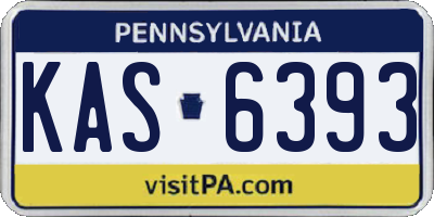 PA license plate KAS6393