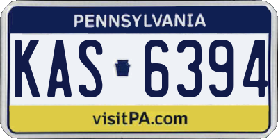 PA license plate KAS6394