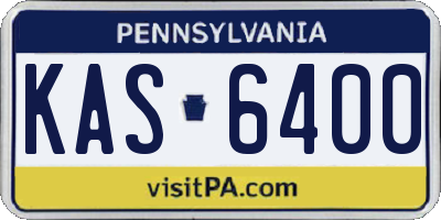 PA license plate KAS6400