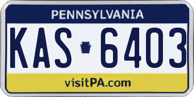 PA license plate KAS6403