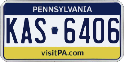 PA license plate KAS6406