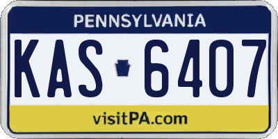 PA license plate KAS6407