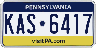 PA license plate KAS6417