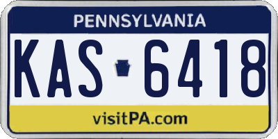 PA license plate KAS6418