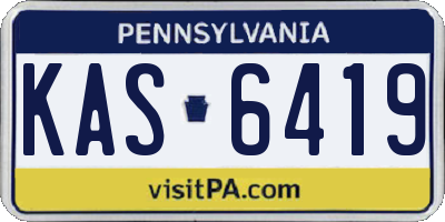 PA license plate KAS6419