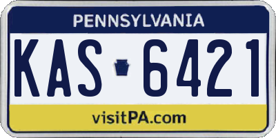 PA license plate KAS6421