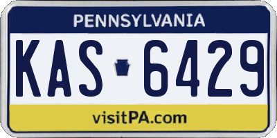 PA license plate KAS6429