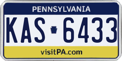 PA license plate KAS6433