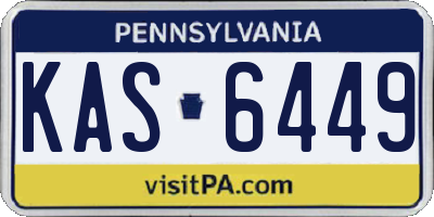 PA license plate KAS6449